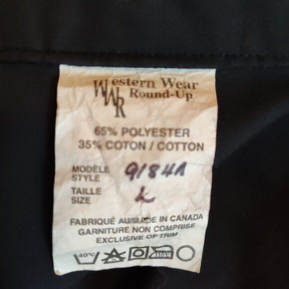 Vintage Western Wear Canada Cowboy Ranchwear Snap Fringe Shirt Sz L Round-up - Picture 7 of 11